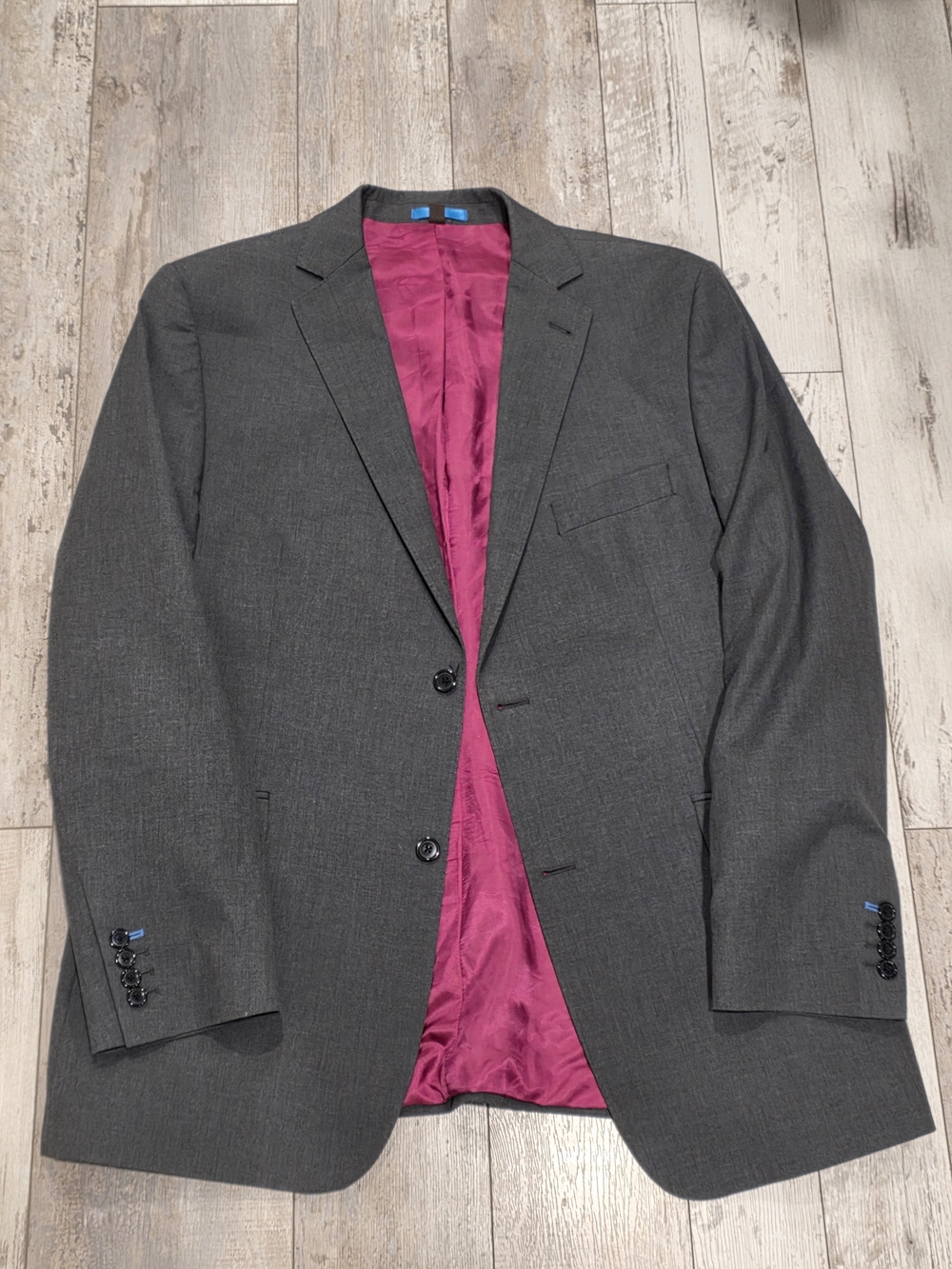 44R Men's Boden UK Blazer 100% Cotton Fuschia Lining 2 Butt Sport Coat Flawless